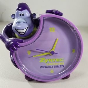 Purple Gorilla Novelty Shelf Clock Zyrtec Battery